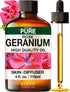 Set Set 2x4 oz Rose Geranium Oil for Skin & Eucalyptus Essential Oil for Diffuser - Aromatherapy Grade Essential Oils