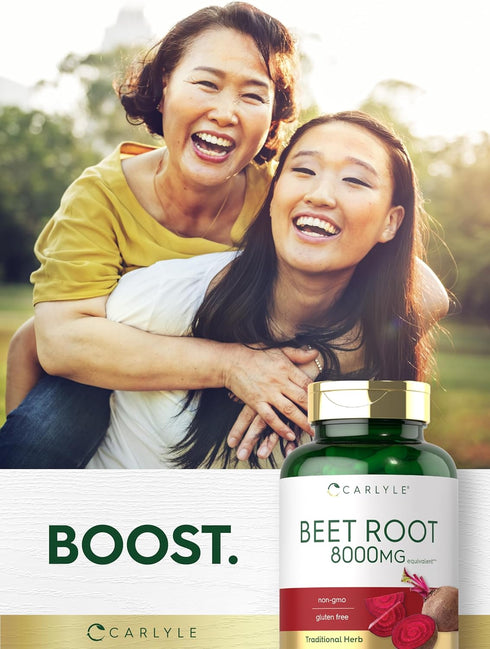 Carlyle Beet Root Capsules | 8000 mg | 120 Count | Non-GMO, Gluten Free Supplement