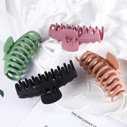 Large Hair Claw Clips for Thick Hair, 4 PCS, 4.4 Inch Big Hair Claw for Heavy Hair, Strong Hold Barrettes for Women