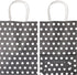 Small Polka Dot Gift Bags, Black Kraft Paper Bags with Handles for Party Favors, 12 PCS