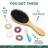 Natural Boar Bristle Hair Brush for Women, Men, Kids; Detangling Brush for Fine, Straight, Thick, Curly Hair (oval)