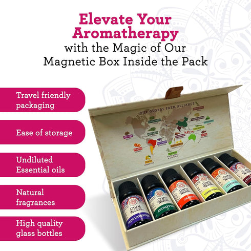 Set Set 6 Set 6 GuruNanda Essential Oils for Diffusers - of Single Essential Oils and of Essential Oil Blends