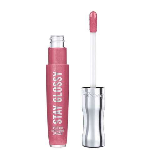 Rimmel Stay Glossy Lip Gloss, 160 Stay My Rose, .18oz, Non-Sticky Formula