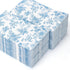 YOCHANDA 100 Pack Blue Floral Guest Hand Towels Disposable for Bathroom, Blue Floral Paper Napkins Decorative Spring
