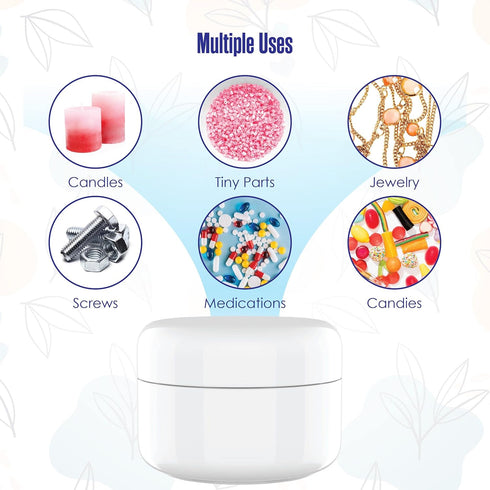 Houseables 4 Oz Plastic Containers with Lids, Body Butter Jars, Lotion Container, White, 118 ML/Gram Capacity, 12 Pack,