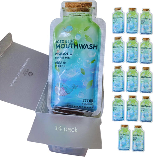 Skywin Travel Size Mouthwash, Mini Mint Flavored Packets for Adults, 14 Pcs in 1 Pack