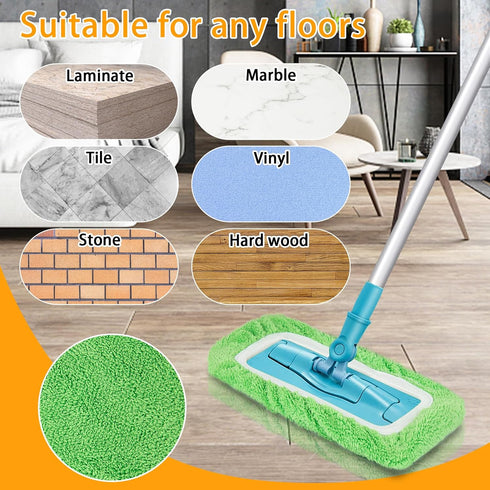 Unoutur (16PCS) Reusable Dry Sweeping Cloths Microfiber Wet Mop Pads Compatible with Swiffer Sweeper Mop Replacement