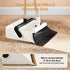 UOEOS Broom with Dustpan Combo Set, Pet Hair Removal Broom with Self-Cleaning Double-Layer Teeth for Indoor & Outdoor