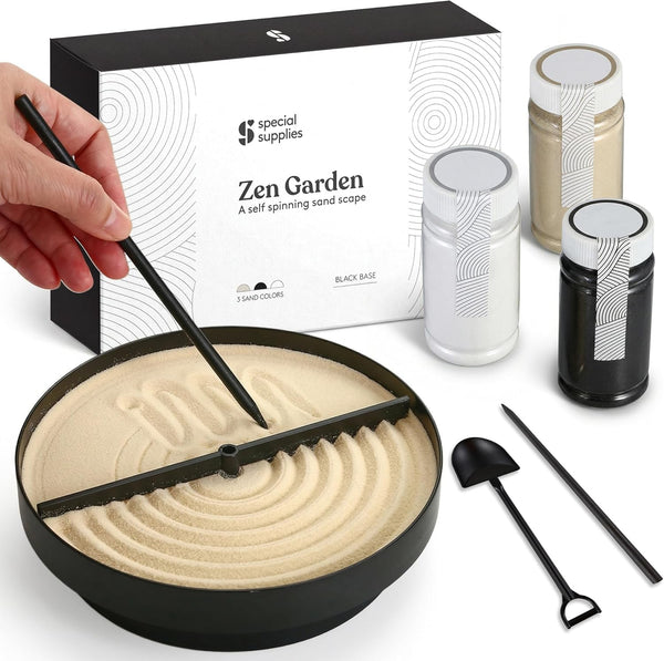 Special Supplies Zen Garden Sand Spinner Self Spinning Sandscape for Desk, Mindfulness