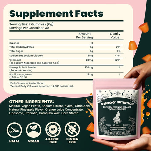 Oneoo Gummies Gummies Gummy Immune 60 Count Feminine Balance - Premium Balance for Women's pH Health, Feminine