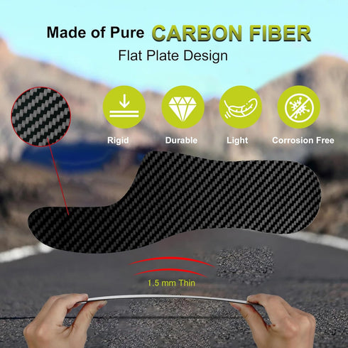 Insole(1 Brace,265mm Morton's Extension Orthotic, Carbon Fiber Pair), Turf Toe Plate Rigid Shoe Insert for Morton's