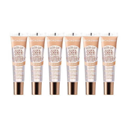 Ruby Kisses Broadway Vita-Lip Clear Lip Gloss (Shea Butter 6 Pack), Ultra-Hydrating Formula for Healthy Lips