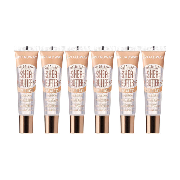 Ruby Kisses Broadway Vita-Lip Clear Lip Gloss (Shea Butter 6 Pack), Ultra-Hydrating Formula for Healthy Lips