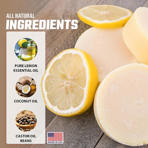 Old Town Soap Co. 3 Pack 4oz Lemon Dish Block Soap Bar - Natural Dish Soap Bar for Eco-Friendly Cleaning - Premium Dish