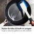 OXO Good Grips Dish Brush, Nylon Bristles with Built-in Scraper, Safe for Non-Stick Cookware, Non-Slip Handle