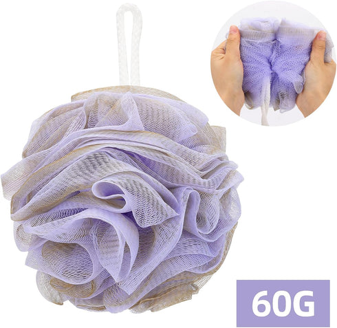 Tbestmax 4 Pack Bath Sponge Pouf Shower Loofah Body Scrubber Exfoliator, 60g/Piece - 4 Colors