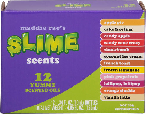 Maddie Rae's Yummy Scented Oils (12 Pack) - X Large 10ml Natural Food Fragrance Bottles for DIY Candle, Soap, Slime &