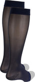 Truform Sheer Compression Stockings - 15-20 mmHg Women's Knee High Length, Open Toe, 20 Denier, Navy, 3X-Large