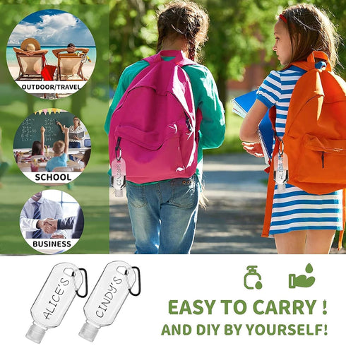 Abodhu 30Pcs Empty Hand Sanitizer Travel Bottles with Keychain, 2.03oz/60ml Refillable Plastic Containers