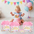 Summer Ice Cream Birthday Gift Bag with Tissue Paper and Greeting Card,White Pink Happy Birthday Wrapping Paper Goodie