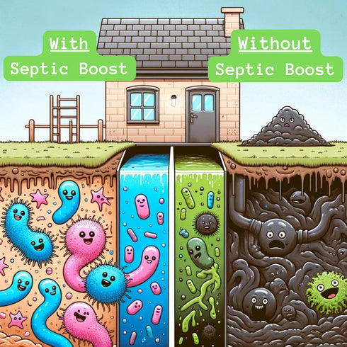 Septic Boost 128 FL OZ Acid-Free Toilet Bowl Cleaner with Enzymes for Effective Cleaning & Deodorizing