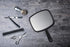 PROTECLE Hand Mirror - 10.3" L x 7.4" W Salon Barber Hairdressing Handheld Mirror with Handle, Square Black