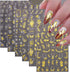 8 Sheets Gold Nail Stickers, Flower Nail Decals, 3D Self-Adhesive Leaf Nail Art Supplies for Women
