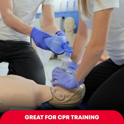 Adult and Infant CPR Mask Combo Kit – Includes 2 CPR Masks with One-Way Valves, Vinyl Gloves, Alcohol Prep Pads