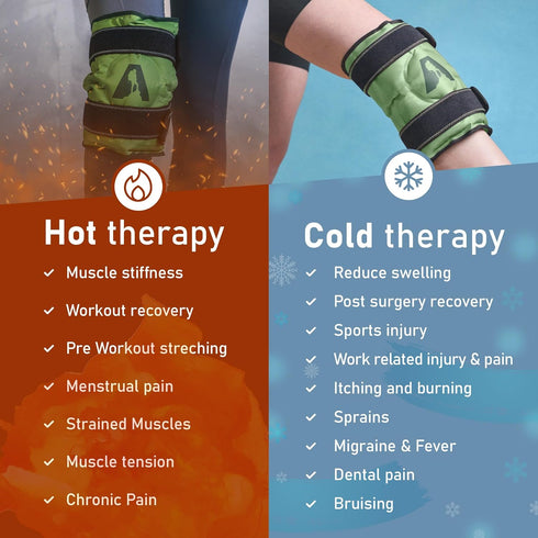 Knee Ice Pack Wrap, Soft Compression Pack for Pain Relief, Leg Injuries, Swelling, Arthritis, Meniscus Tear, ACL -