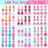 Kids Press on Nails, Thrilez 144Pcs Girls False Nails, Pre Glue Stick on Short Nails Decoration Gift for Ages 7-12