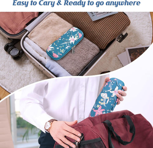 YOUSHARES Insulin Cooler Travel Case with 2 Cooler Ice Packs, Small EVA Diabetic Insulated Organizer for Medication