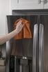 Copper Lane Lint Streak-Free Microfiber Cleaning Cloths in Tan and Copper