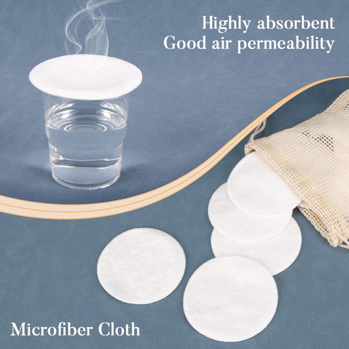 MAQIHAN Round Reusable Cotton Rounds 20PCS with Mesh Washable Bag for Makeup Removal and Facial Cleansing Skincare
