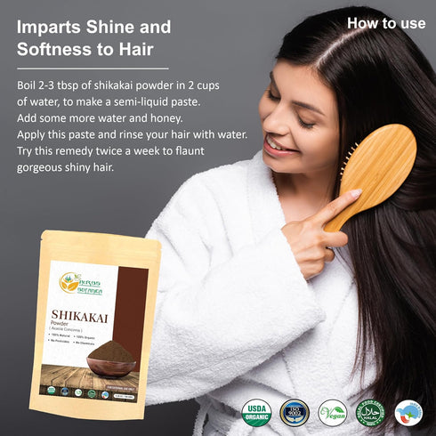 Shikakai Powder, Pure Acacia Concinna Fruit Pods Powder for Hair, 5.30 oz