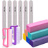 MORGLES Nail Files and Buffers Kit, 6 Pcs 100/180 Grit Files, Rectangular Buffer Blocks and 2 Brushes