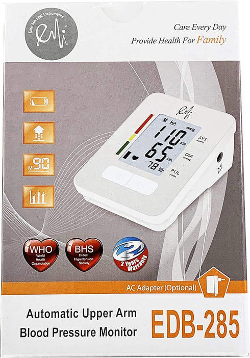 EMI Fully Automatic Digital Blood Pressure Monitor with Adult Sized Cuff, Large LCD and Memory Functions