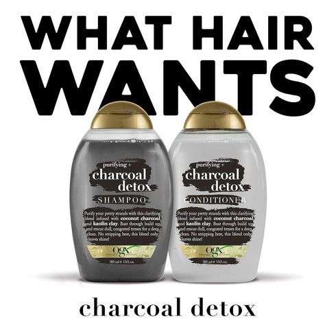 OGX Purifying + Charcoal Detox Conditioner - Buildup Removal, No Sulfates, 13 fl oz
