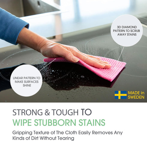 Premium Swedish Dishcloths for Kitchen (10 x Watermelon), Eco-Friendly, Reusable, Absorbent, Cellulose & Cotton