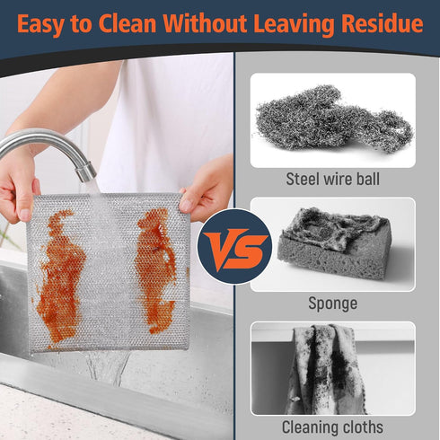 MVXMVX 3 45PCS- Set Layers Wire Dishwashing Rag Non Scratch Wire Dishcloth Home Essentials-Reusable Steel Wool Scrubber