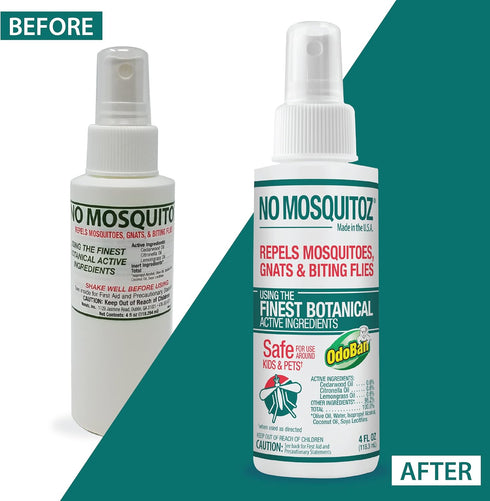 No Natz No Mosquitoz Botanical Bug Repellent, 4 Ounce Spray Bottle, DEET-Free and Non-Greasy