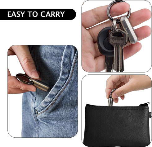 Micro Keychain Pill Holder, TISUR Titanium Pill Case Waterproof Pill Fob for Emergency Aspirin & Nitroglycerin for
