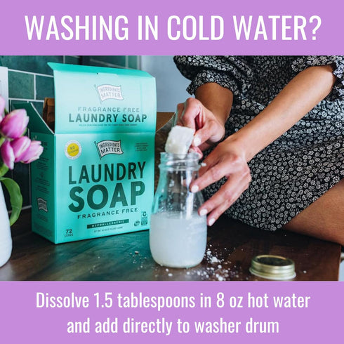 Ingredients Matter Powder Laundry Soap - Lemongrass Scent, Eco-Friendly, Hypoallergenic, 30 oz, 60 Loads