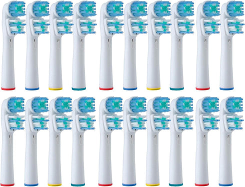 Pack 20 Double Clean Brush Heads, Compatible with Braun Oral-B Dual Clean Electric Toothbrush