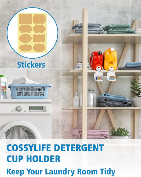 Laundry Detergent Cup Holder, 2 Pack, Fabric Softener Gadget, Tidy Laundry Room, No More Leaks