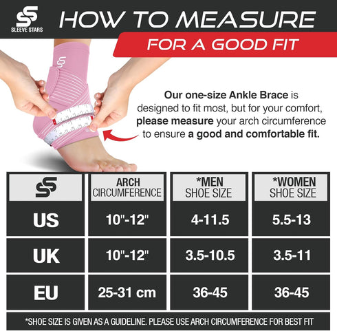Sleeve Stars Ankle Support for Ligament Damage, Plantar Fasciitis Support & Achilles Tendonitis Pain Relief