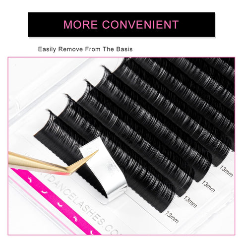 TDANCE Premium C Curl 12mm Semi Permanent Individual Eyelash Extensions, 0.15mm Thickness False Mink Silk Lashes