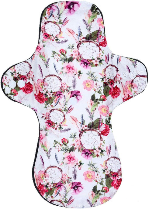 7PCS Reusable Washable Incontinence Cloth Pads, 6PCS Heavy Flow Bamboo Charcoal Sanitary Pads