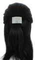 Rhinestone Ponytail Holder by Crystal Avenue | Stretchy Elastic Hair Tie | Silvertone with Sparkling Crystals
