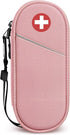 SITHON Insulated EpiPen Medical Carrying Case, Travel Medication Organizer Bag for 2 EpiPens, Asthma Inhaler, Pink