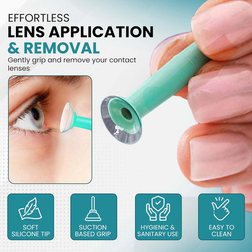 Soft Contact Lens Inserter Remover, Green, 1pc for Monthly and Daily Lenses